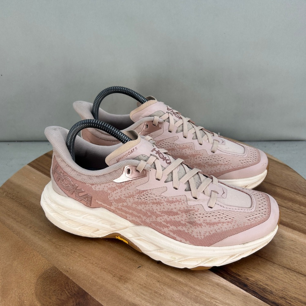 Hoka One One Speedgoat 5 Womens 7.5 Trail Running Shoes Pink Hiking Outdoor